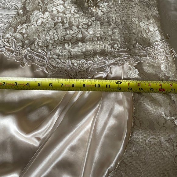 LORRIE KABALA Collectable Vintage Cream Lace Beaded Draped Victorian Dress, Sz 8 - Picture 15 of 16